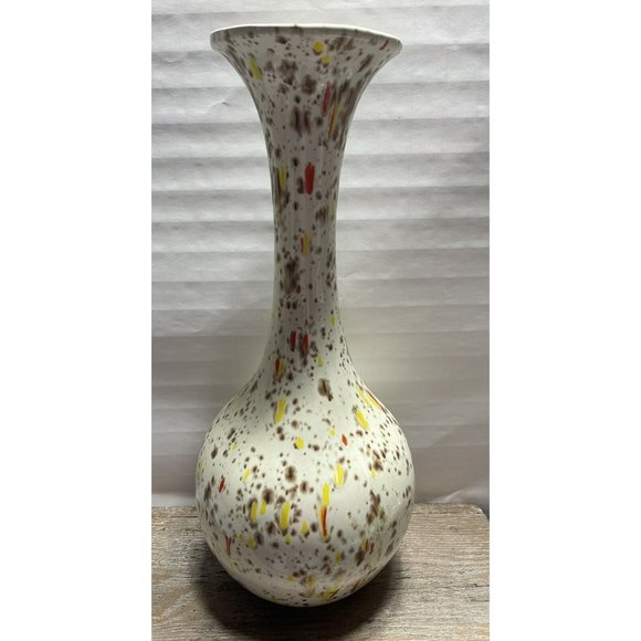 Mid Century Modern Ceramic Vase with Drip Glaze Retro psychedelic 1970s Piece - Picture 1 of 12